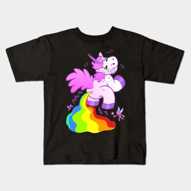 Rainbow Unicorn And The Fairies Kids T-Shirt by saigon199x